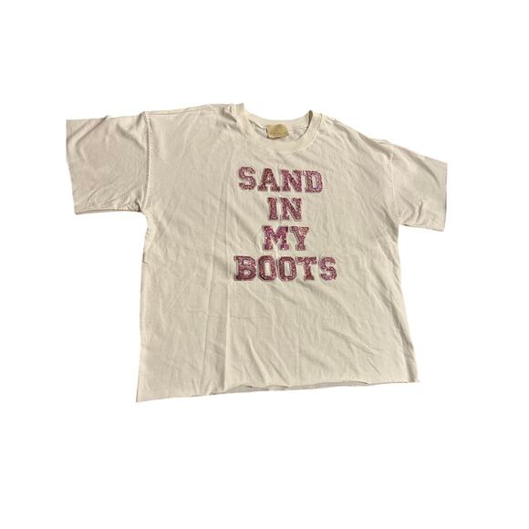 Judith March Sand in my Boots graphic tee womens medium - Picture 1 of 6